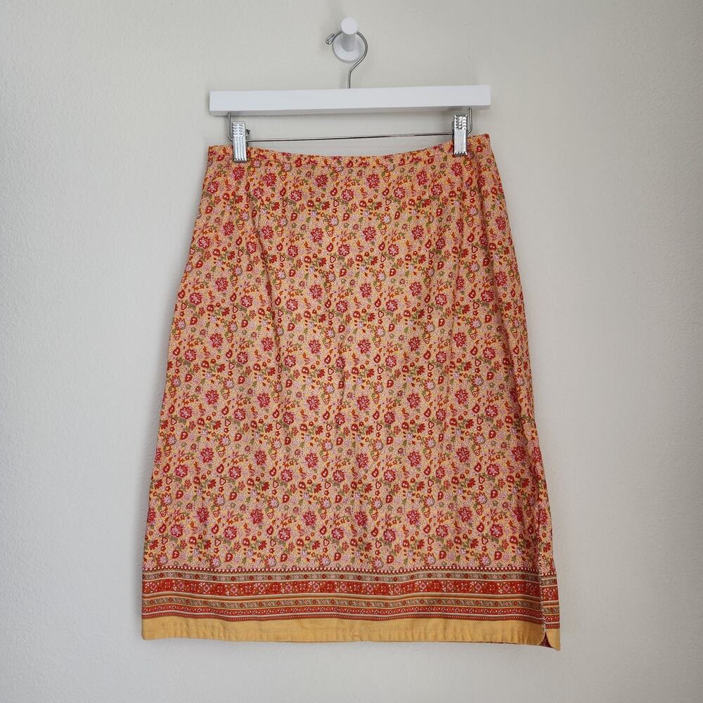 Vintage Faded Glory Floral Paisley Patterned Midi Pencil Skirt M - Picture 5 of 13